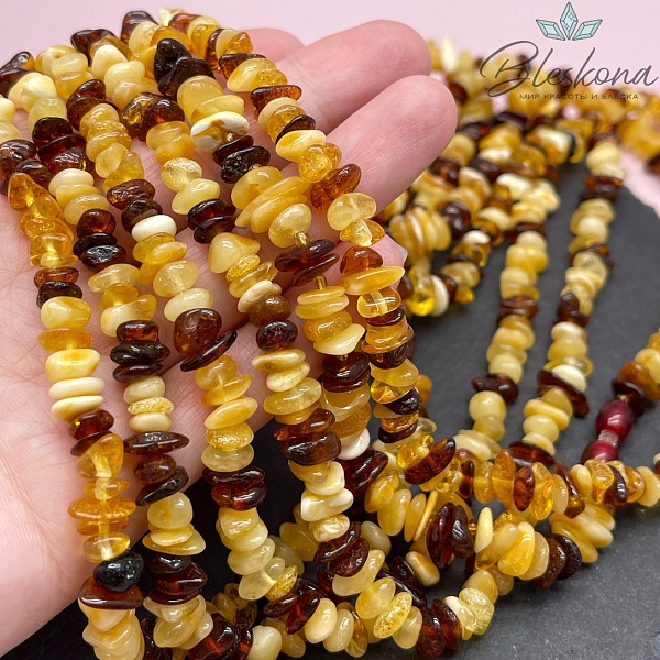 Янтарь крошка №10 микс  7-10 мм