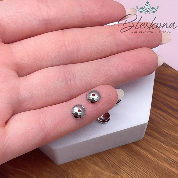 6 мм Цвет серебро, Шапочка гладкая