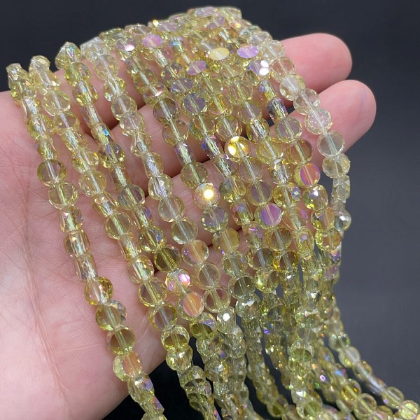 6 мм Стекло Lux, таблетка, цвет желтый с переливом