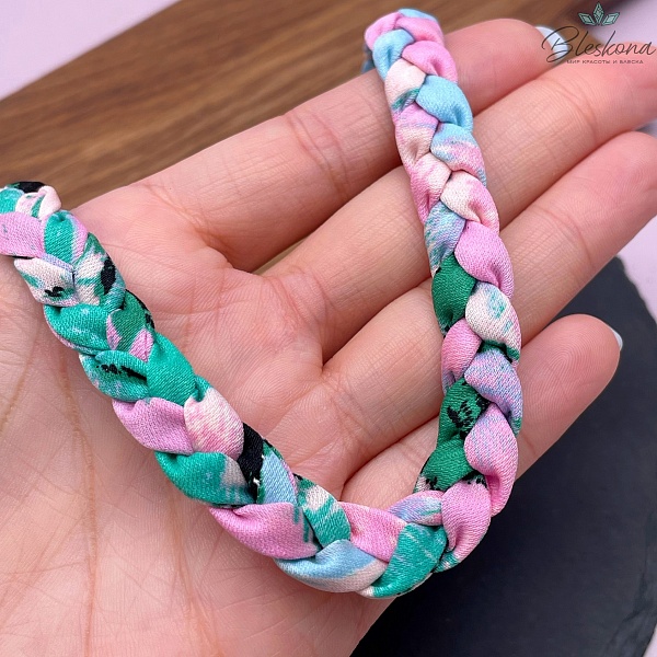 Шнурок косичка под кулон цвет микс №2, серебро 40 см