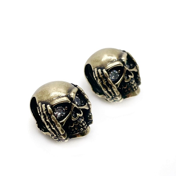 Бусина Череп В Шоке,цвет бронза 10,7*10мм