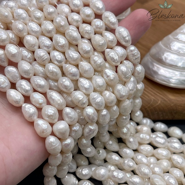 Жемчуг рис белый огранка 7-7,5 мм 