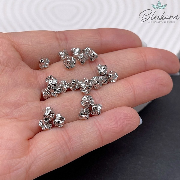 5,5*5,7 мм Цвет серебро, Бусина-разделитель 