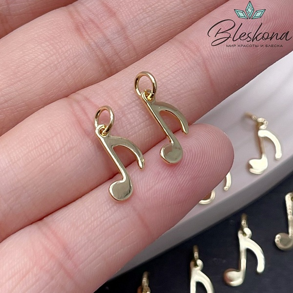 13*7 мм Цвет золото, Подвеска Нота