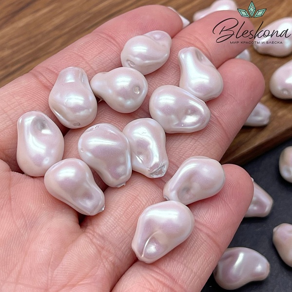 10*15 мм Жемчуг Майорка цвет светло-лиловый перламутр (штучно) 