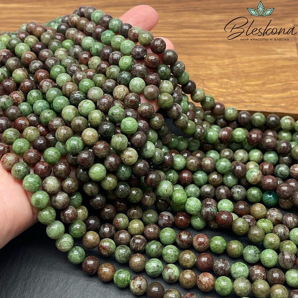 Кварцит коричнево-зеленый (облагороженный) 6 мм