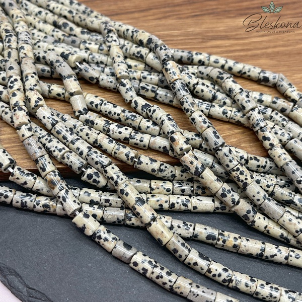 Яшма далматиновая бочонок 8*5,5 мм