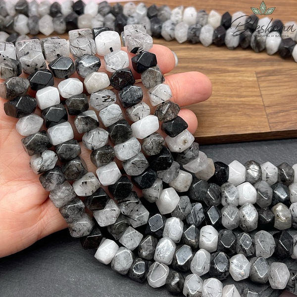 Кварц Турмалиновый фриформ огранка (7-8)*(8-10) мм