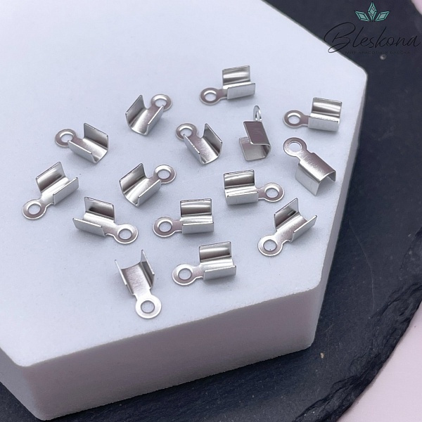 8,5*4,5 мм Цвет серебро, Зажим-Концевик для шнура сет 2 шт  