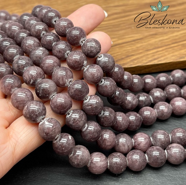 Оникс темно-лиловый 10 мм (кальцитовый)