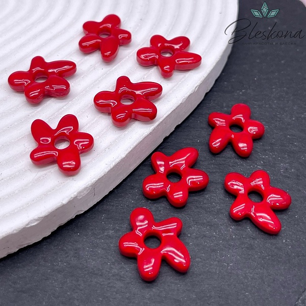 20*16 мм Подвеска цветок красный