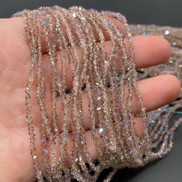 2,5 мм, Стекло Lux,треугольник,розово-фиолетовый