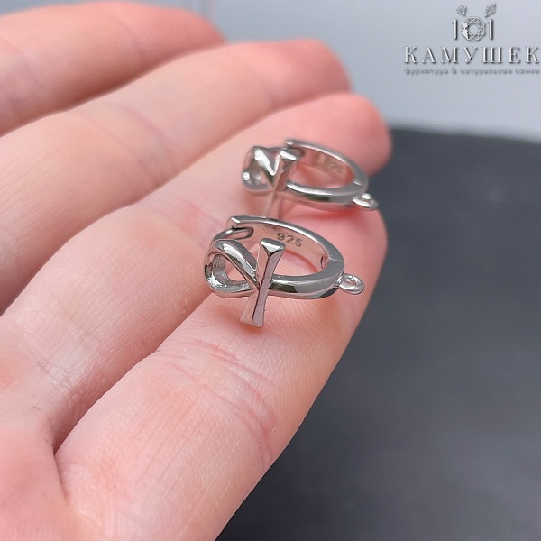 15,7*8,5 мм Цвет серебро, №254 Швензы крест Анх