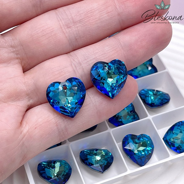 6432 Heart Cup Pendant 14,5 мм Crystal Bermuda Blue (BB)