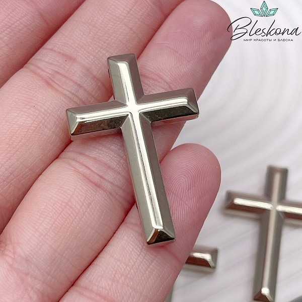 Подвеска крест Гематин, цвет темное золото 35,5*23,5 мм