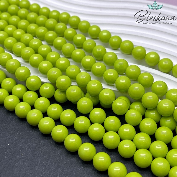 Жемчуг Майорка цвет светло-зеленый 10 мм