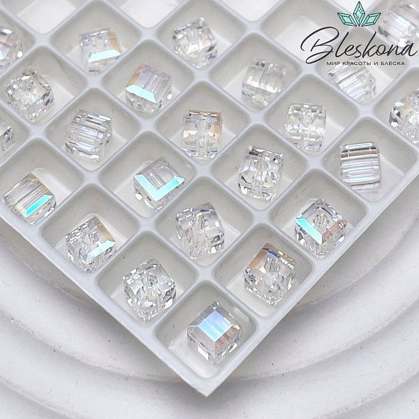 5601 Cube Bead 4 мм Crystal Shimmer B