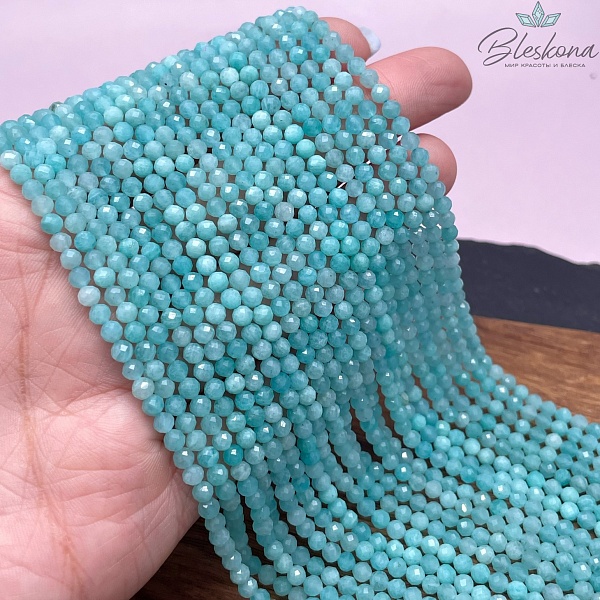 Амазонит алмазная огранка №2 3,5 мм