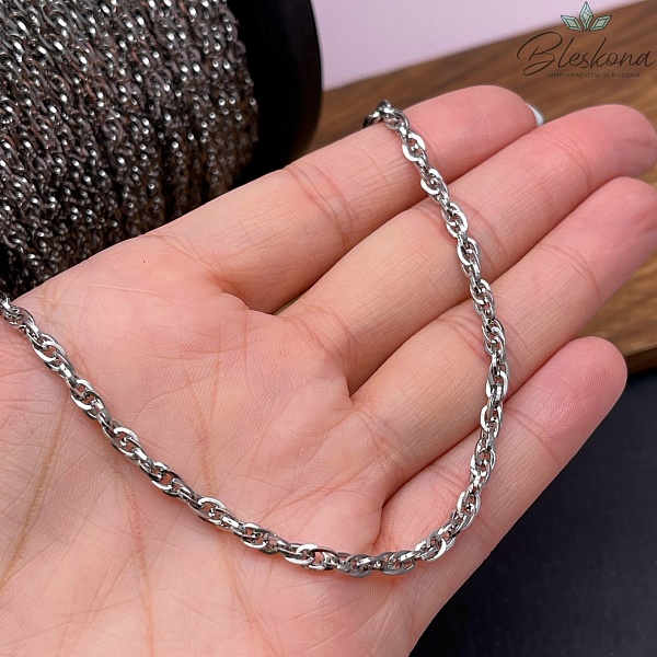 Цепь №С76 Цвет серебро 4,6*3,3 мм Сталь
