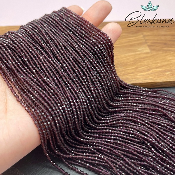 2 мм Бусины стекло темно-фиолетовое алмазная огранка