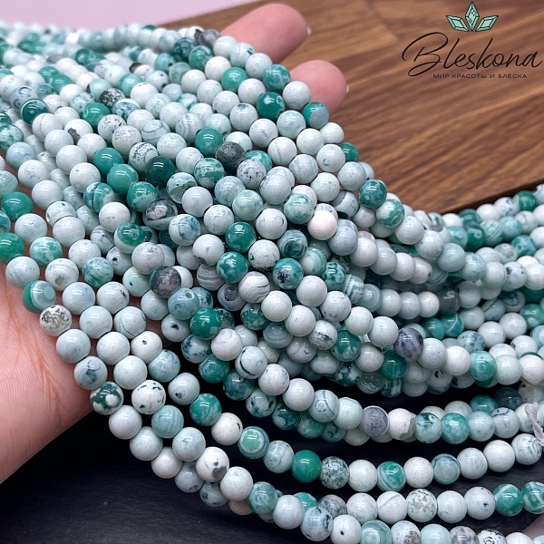 Агат с узором №9 6 мм