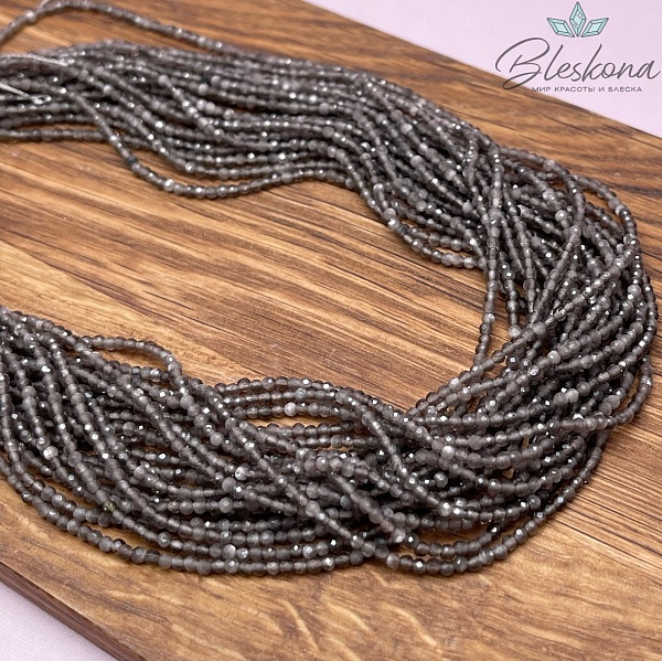 Обсидиан серебристый микроогранка 2 мм