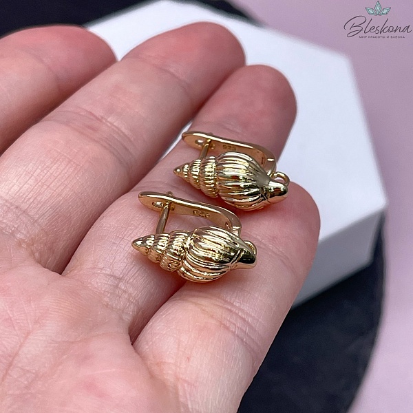 17*8 мм Цвет золото, Швензы ракушка  Люкс