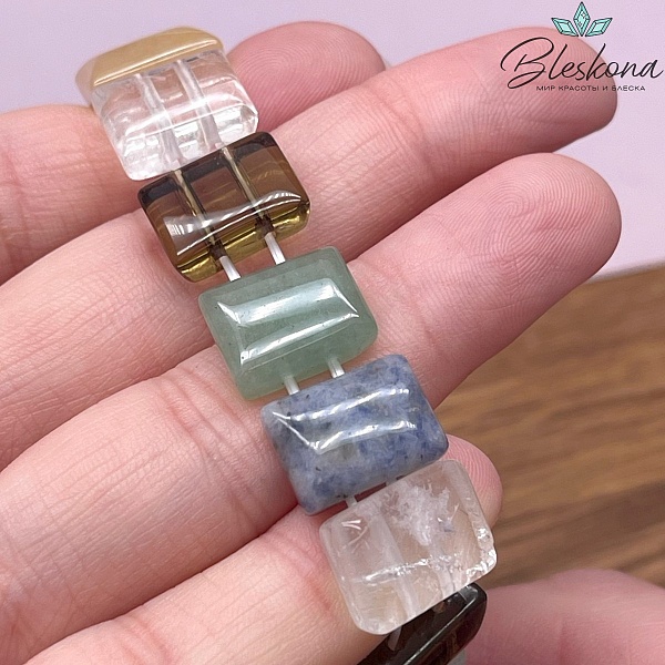 Микс камней с двумя отверстиями сет 14*10 мм