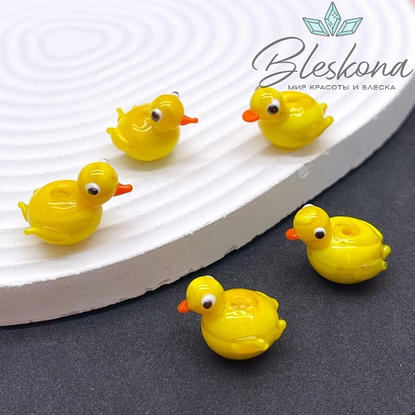 17*15 мм Бусина уточка желтая