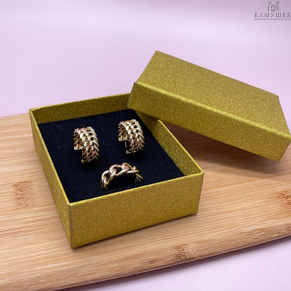 Коробка Золото блестки 9*7*3см