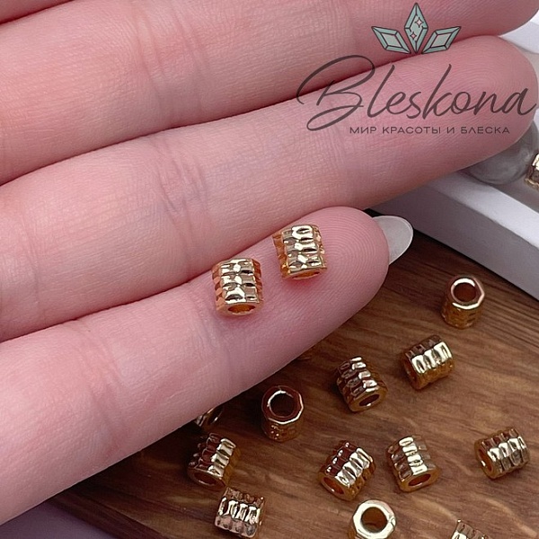 5*4,8 мм Цвет золото, Бусина цилиндр