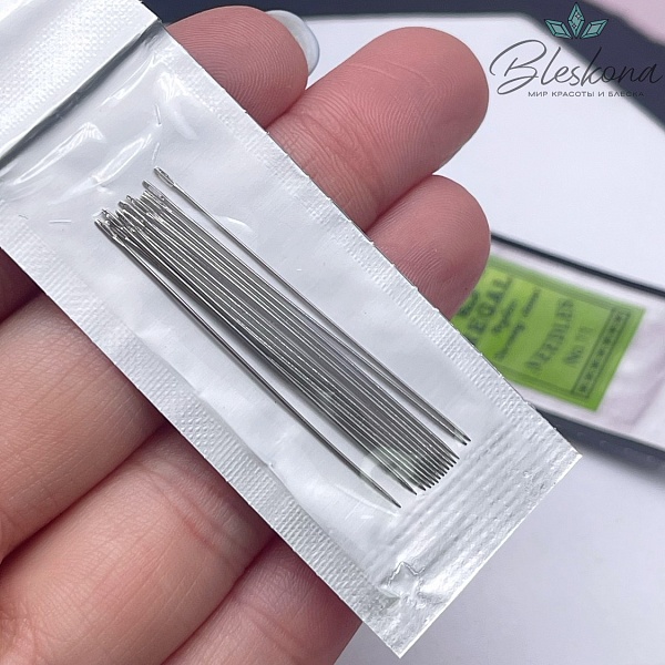 Иглы для бисера сталь №11 уп. 5 блистеров