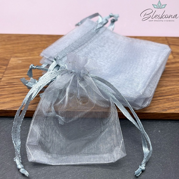 Мешочек из органзы серый 9*7см 10шт