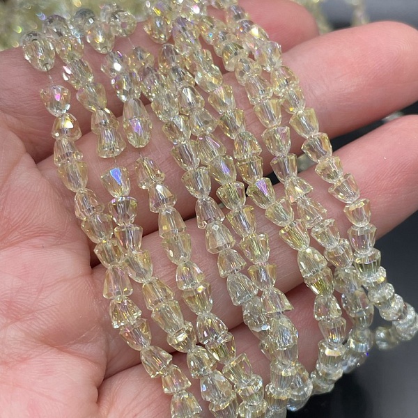 4,2 мм Стекло Lux, колокольчик, цвет песочный с переливом