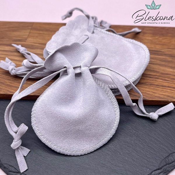 Мешочки бархат мини Серый 9*7см 5шт