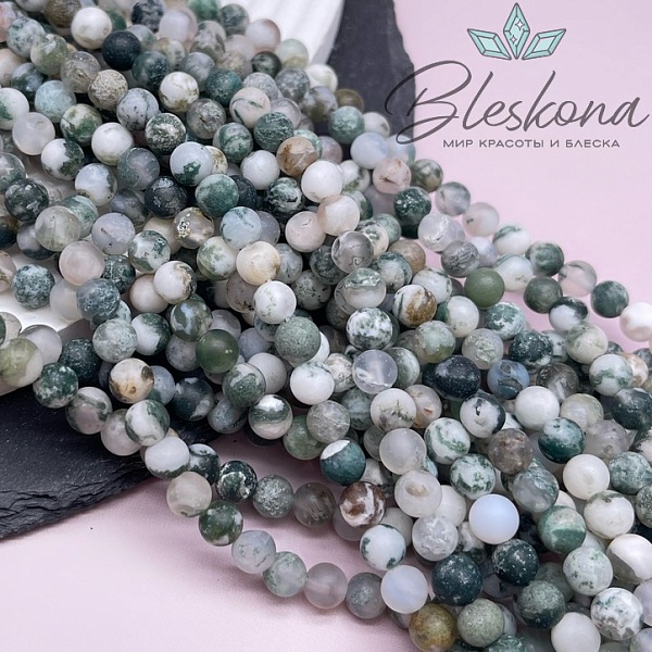 Агат древесный матовый 6 мм