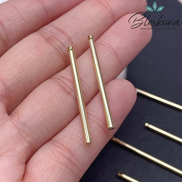 35*2 мм Цвет золото, Подвеска палочка круглая