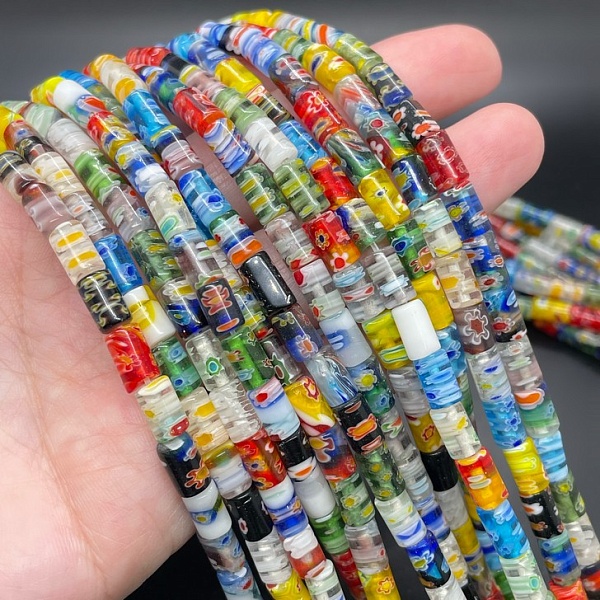 Муранское стекло  трубочки 5*8 мм