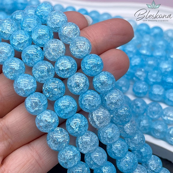 Кварц снежный светло-голубой (имитация) 10 мм