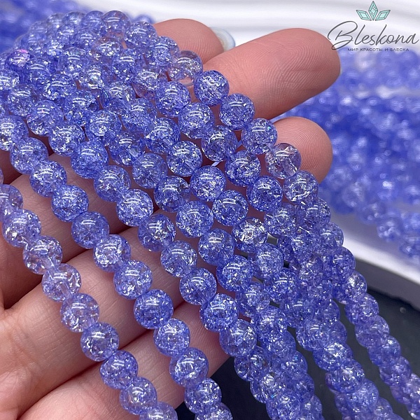 Кварц снежный фиолетовый (имитация) 6 мм