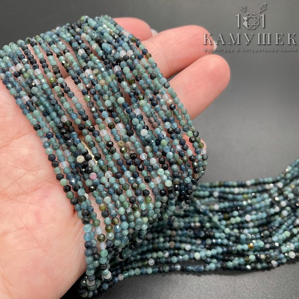 ⌀2мм Турмалин синий (Индиголит) микроогранка