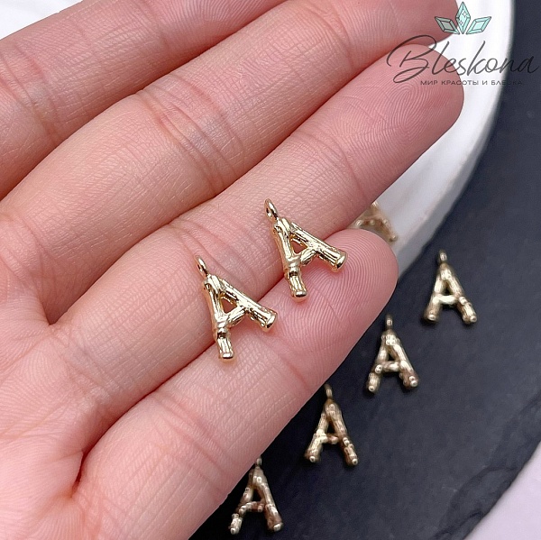 12 мм Цвет золото, Буквы веточки A  