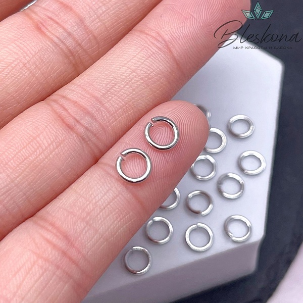Колечки разъемные уп.1г, цвет серебро 6*1мм