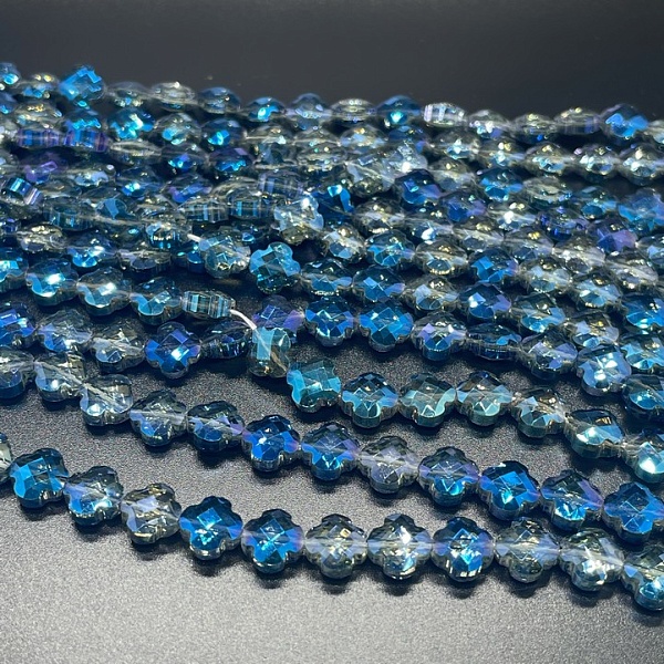 8 мм, Стекло Lux, клевер, цвет синий