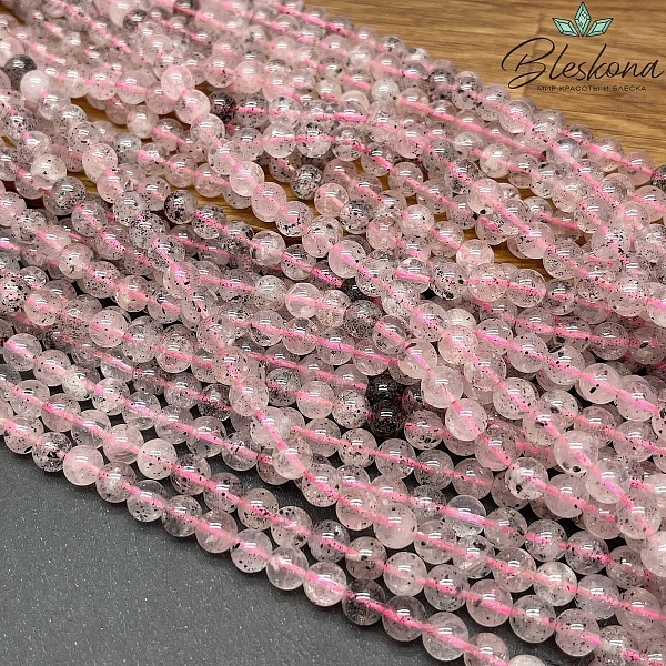  Кварц клубничный (мусковит,гематин) №3 6,5 мм