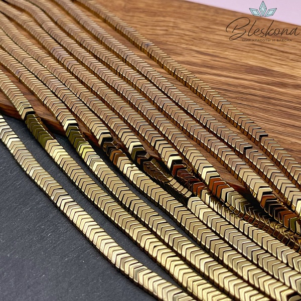 6*4мм Гематин стрелки, цвет темное золото, имитация