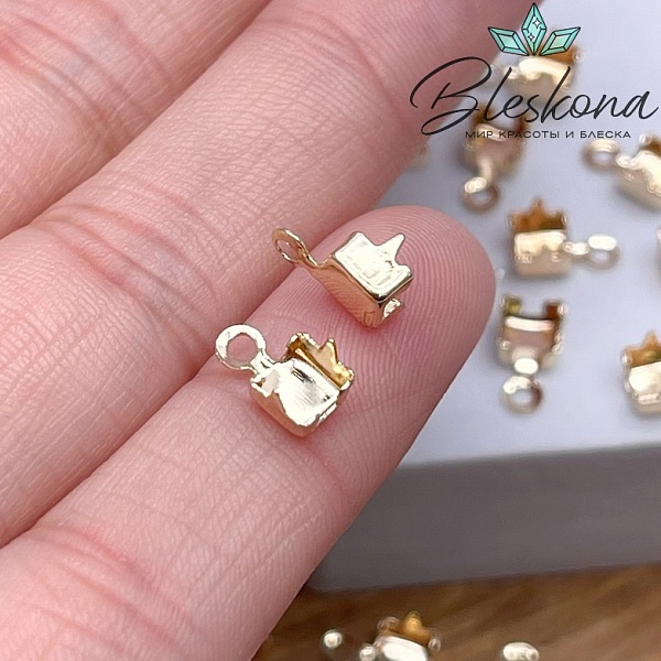 Концевик с цапами, цвет золото 8,5*4,5мм