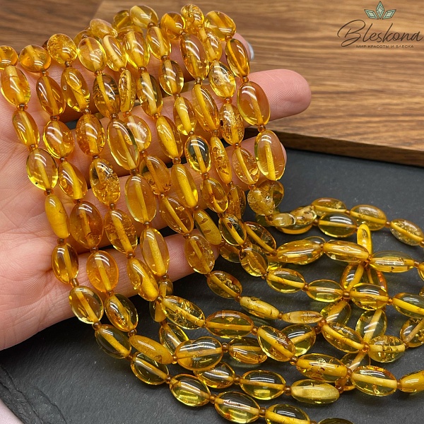 Янтарь желтый галтовка 7-8 мм