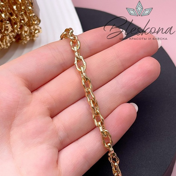 Цепь №134-2-1 цвет золото 9,5*6 мм