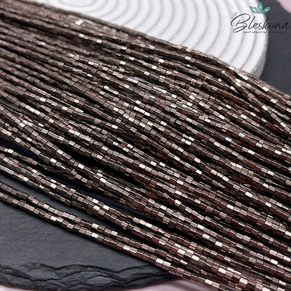 2 мм Гематин имитация, цвет коричневый №1 (шоколадный), цилиндр